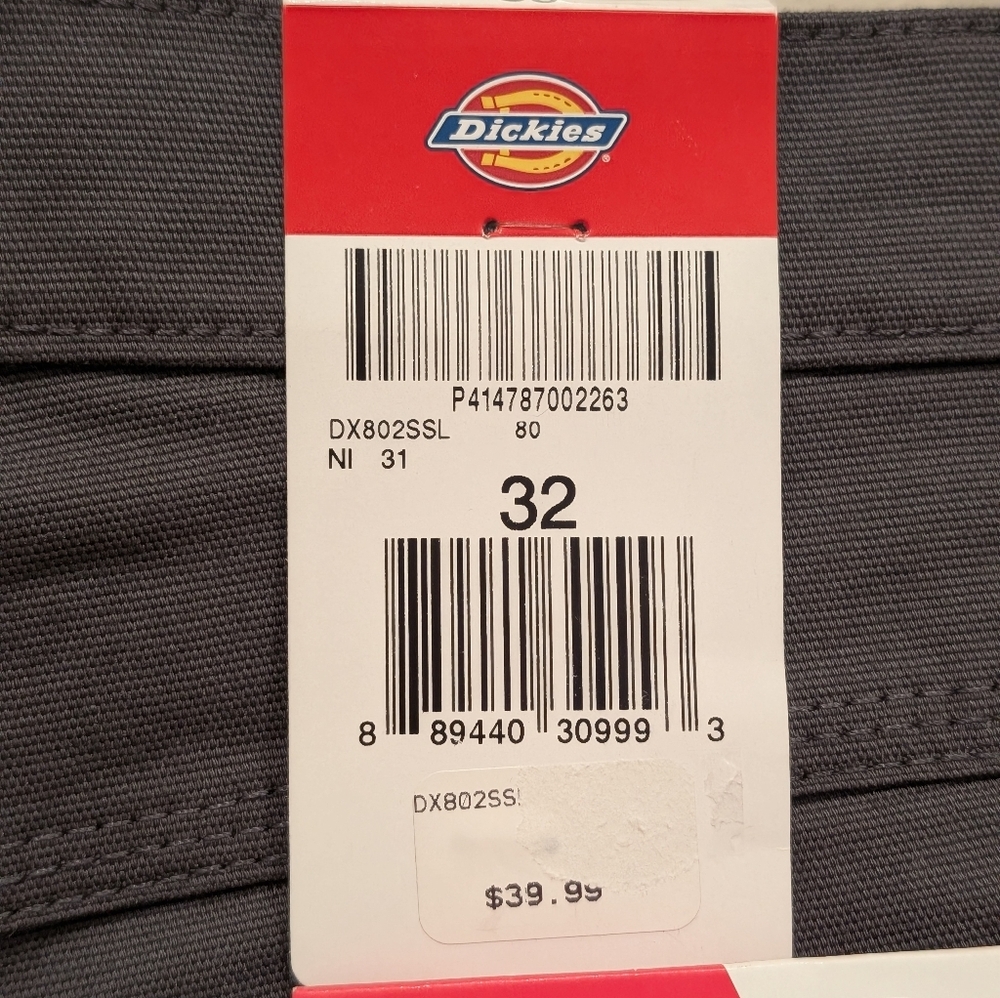 Dickies FLEX Men's Dark Charcoal Flat Front Work Shorts Size 32 - Picture 2 of 11